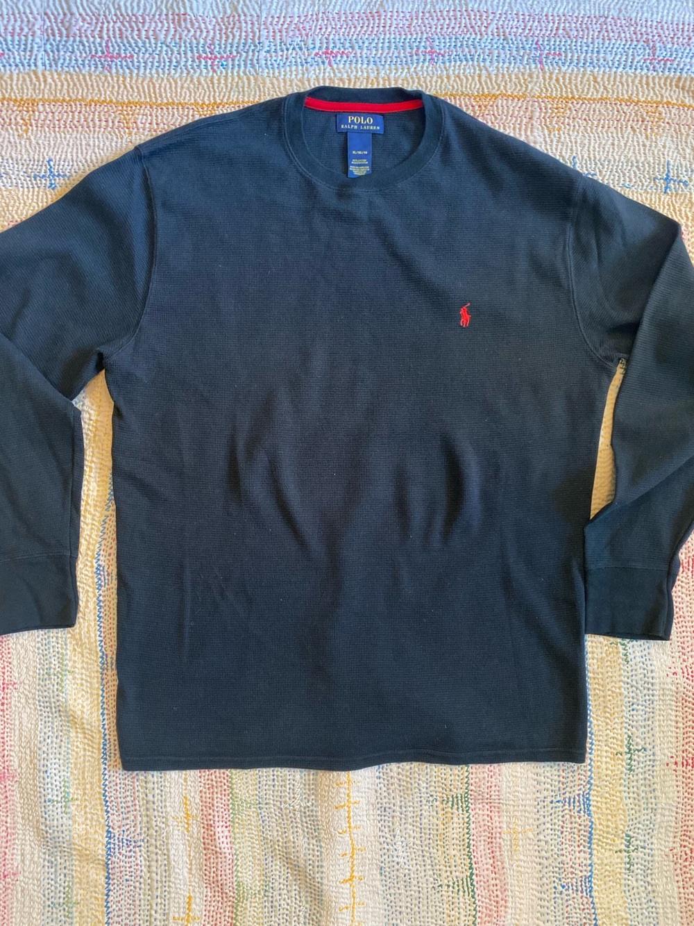 Men’s Polo by Ralph Lauren Black Thermal Crewneck Size XL